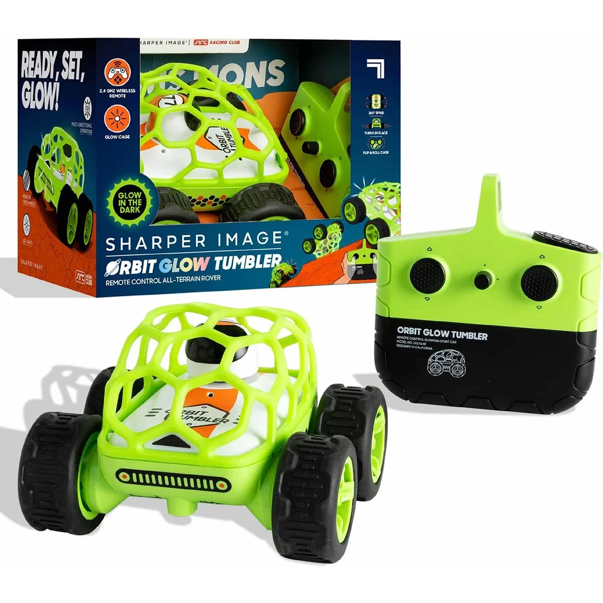 Sharper Image RC Orbit steuerbares Auto - Geeignet für alle Terrains - Stunt / Flip Car - Glow in the dark - 9