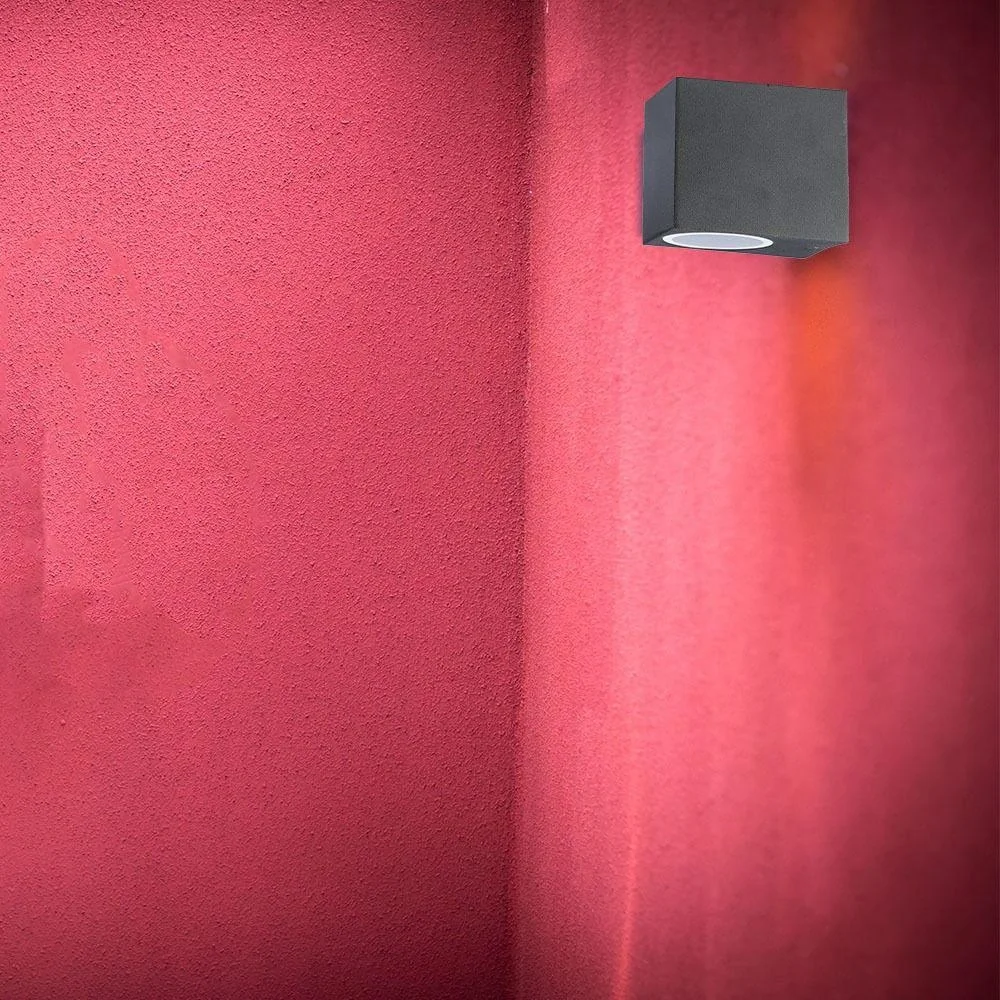 VT-7651SQ Wandleuchte für den Außenbereich - GU10 - schwarz - quadratisch - IP44 - 6