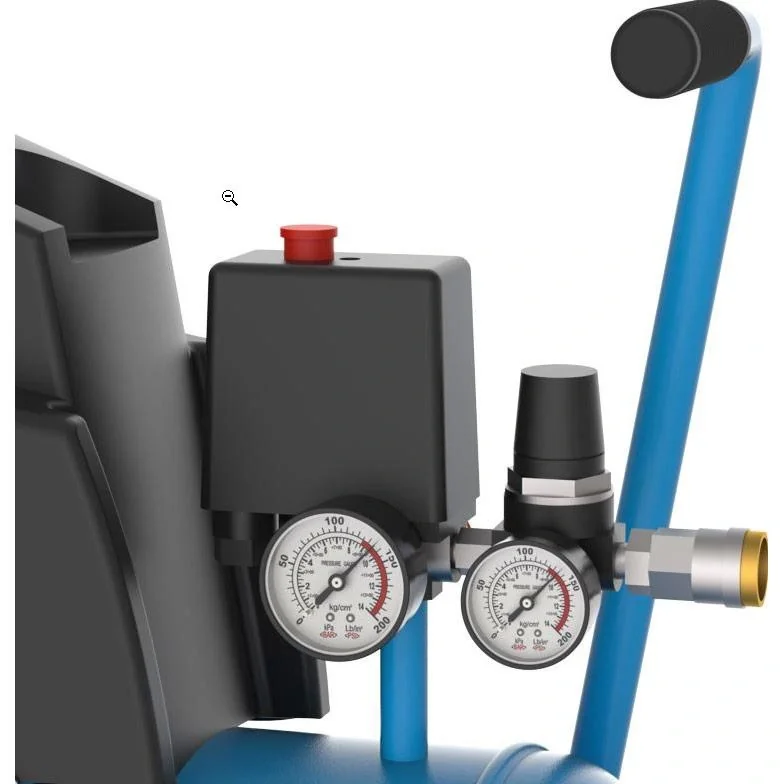 Kompressor 220/8/24 ölfrei inkl. 5 m Schlauch 13-teilig mit Rädern - 7