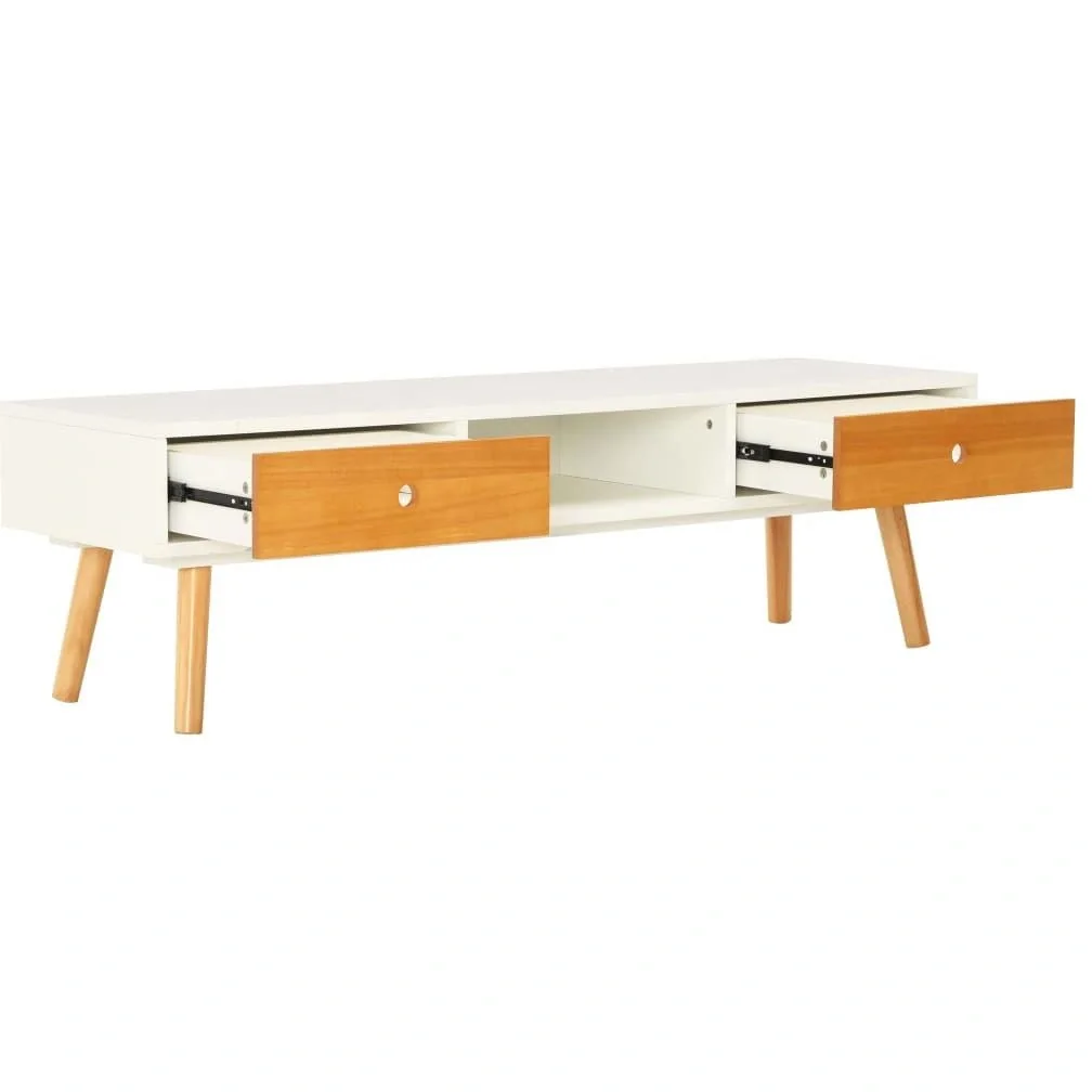 TV-Schrank 120x35x35 cm Kiefer massiv weiß - 6