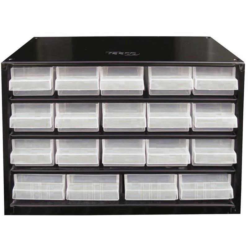 Stahl-Schubladenschrank mit 19 Schubladen - 30,6 x 15 x 19,5 cm - 2