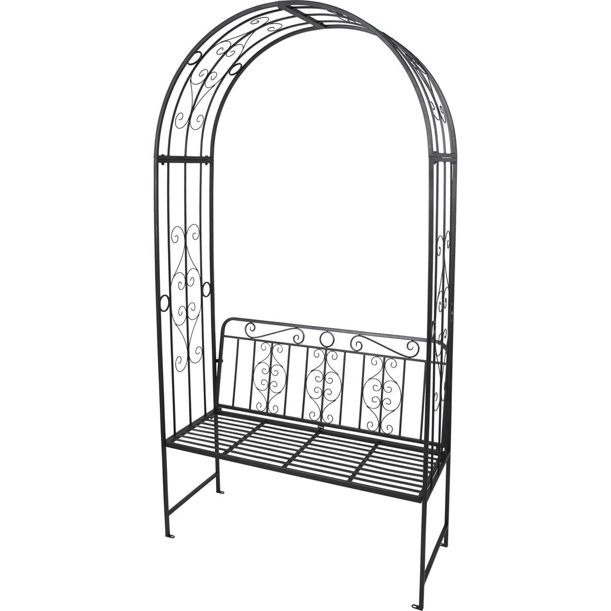 Pro Garden Rosenbogen - Bank - 49x26,5x172cm - Schwarz - 1