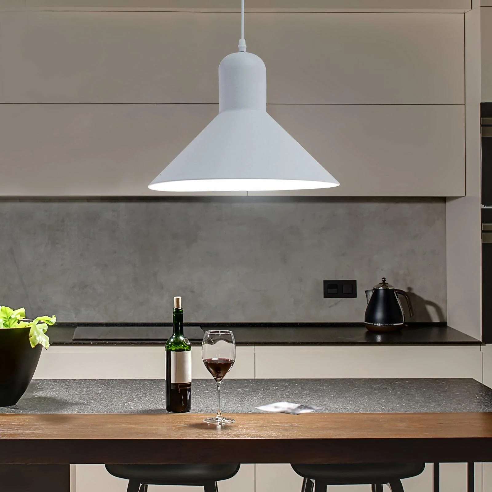 Hängeleuchte Deckenstrahler Industrie Vintage E27 40W Küche Bar Metall weiß ?34,5 x H28 cm (ohne Birne) - 8