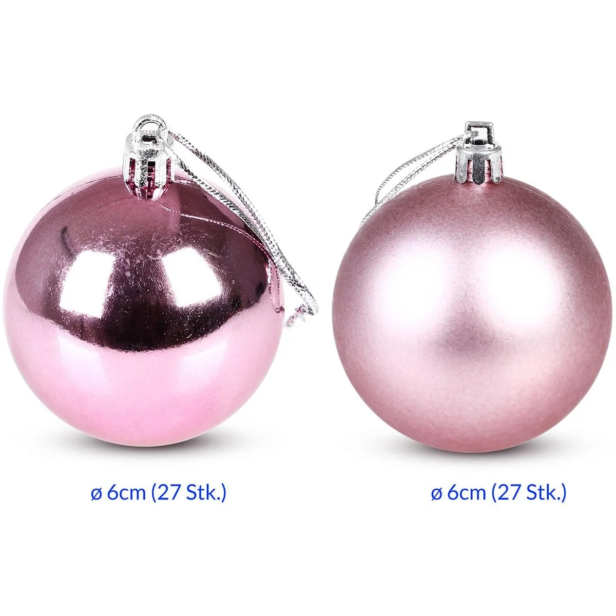 Weihnachtskugeln - Christbaumschmuck - 54 Stück Pink - 6