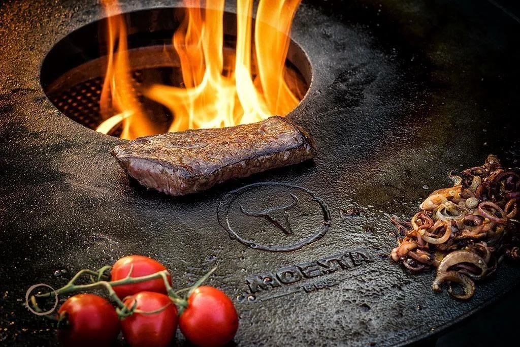 BBQ Disk Plancha Feuerplatte für Kugelgrills aus Gusseisen - 5