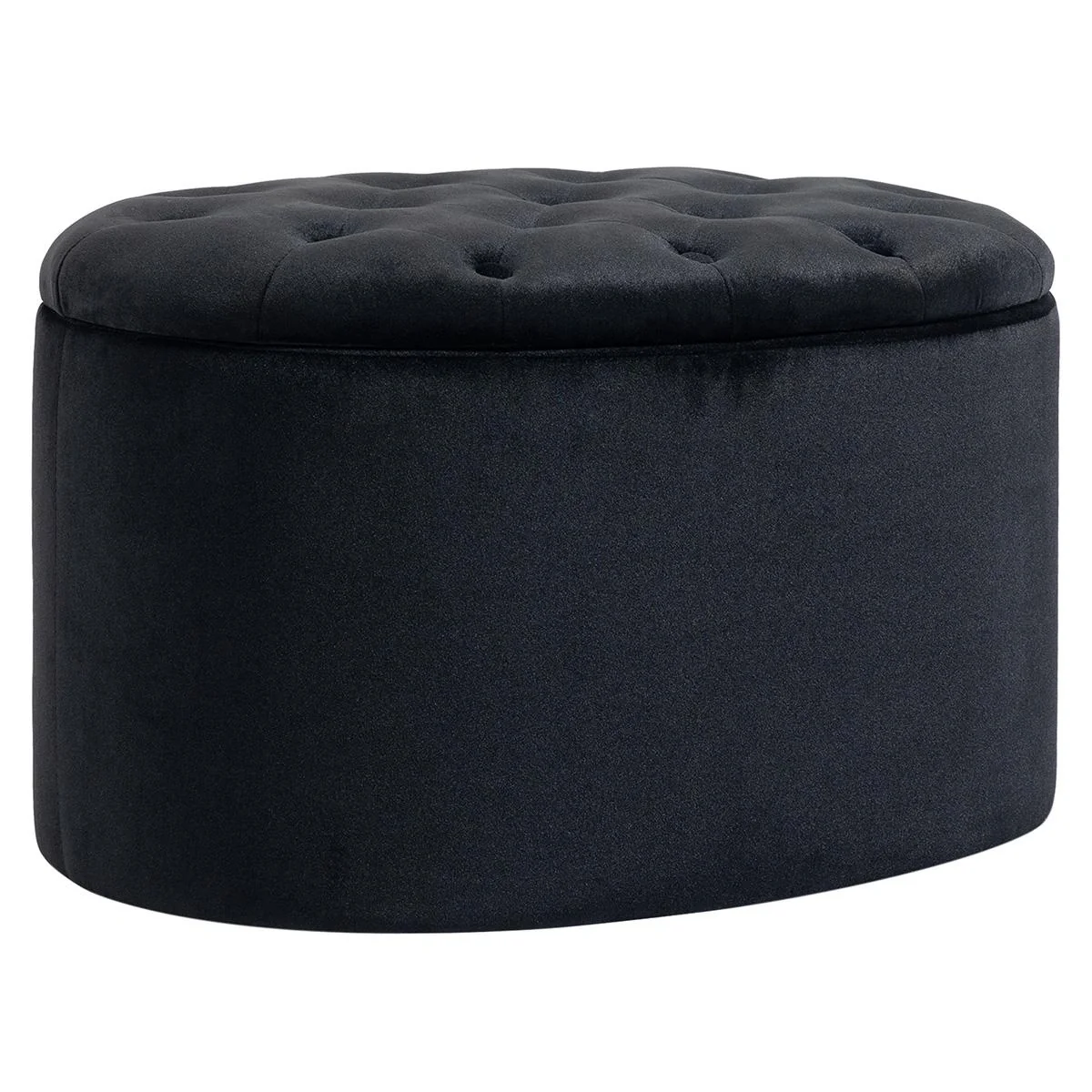 Sitzbank Polsterbank mit Stauraum Truhenbank Ovale Form Flur Schlafzimmer Wohnzimmer samtartiges Polyester Gummiholz Sch - 4