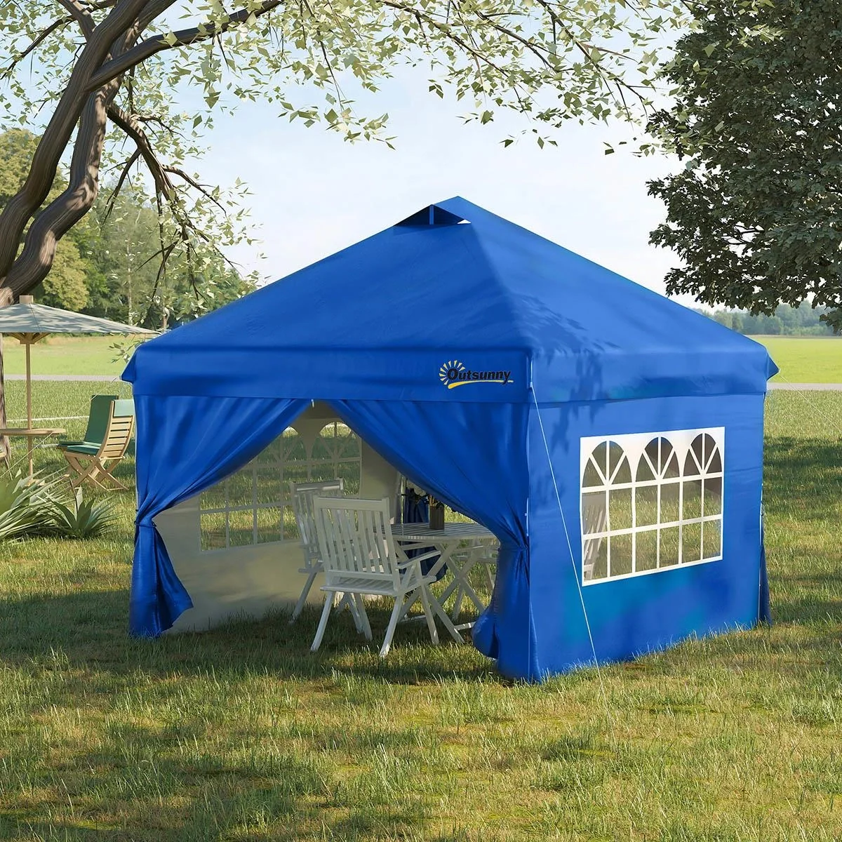 Gazebo faltbar - Blau - 3 x 3 m - inkl. Heringe und Tasche - 4