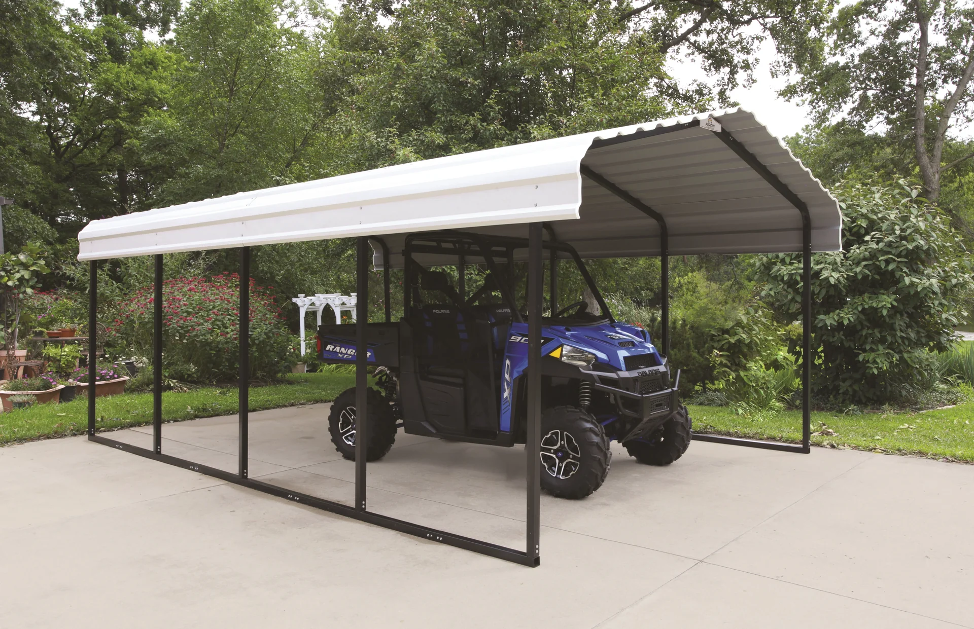 Stahlcarport Neapel 602 x 370 cm, schwarz-gau - 14
