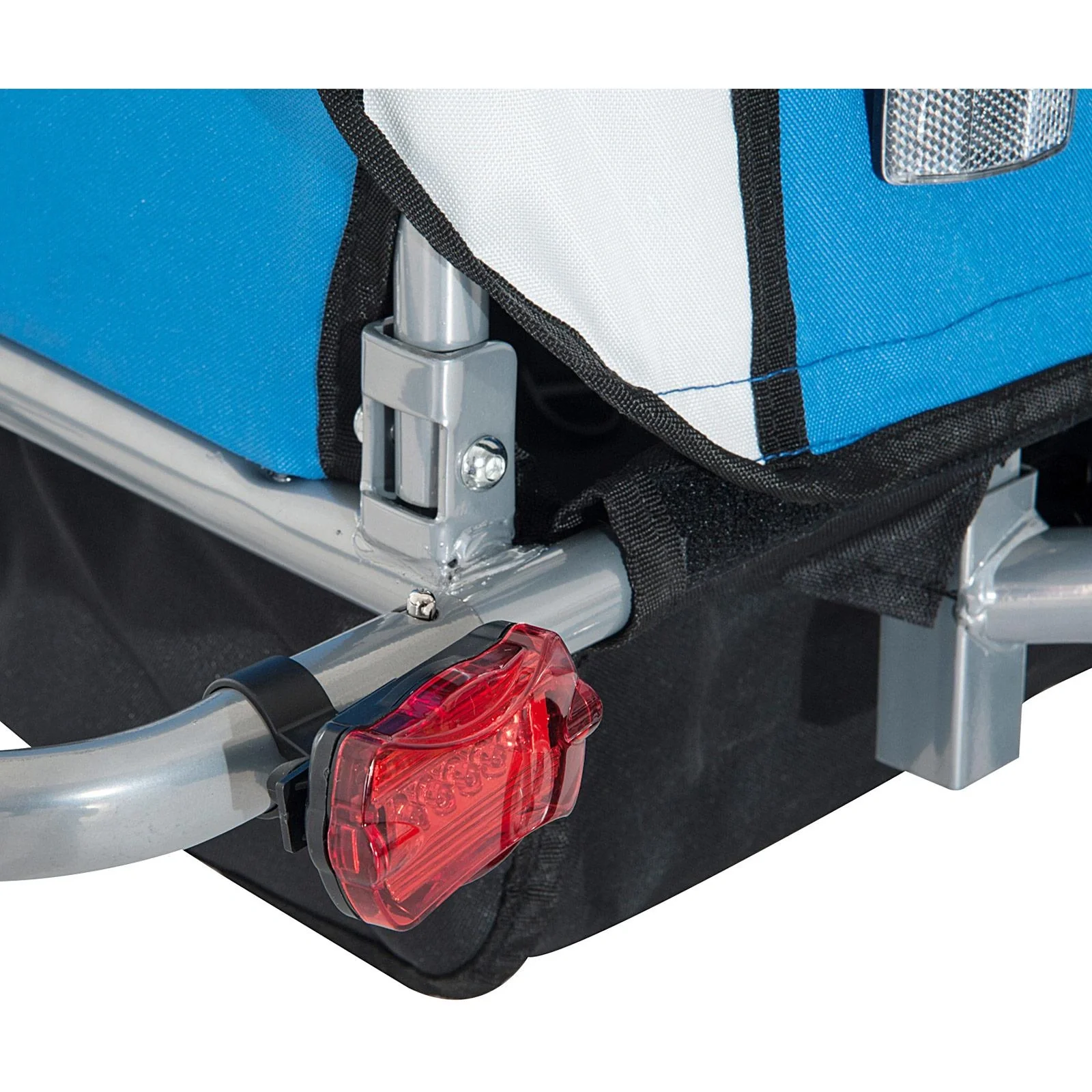 Kinderanhänger 2 in 1 Fahrradanhänger Jogger 360° Drehbar Blau-Grau - 4