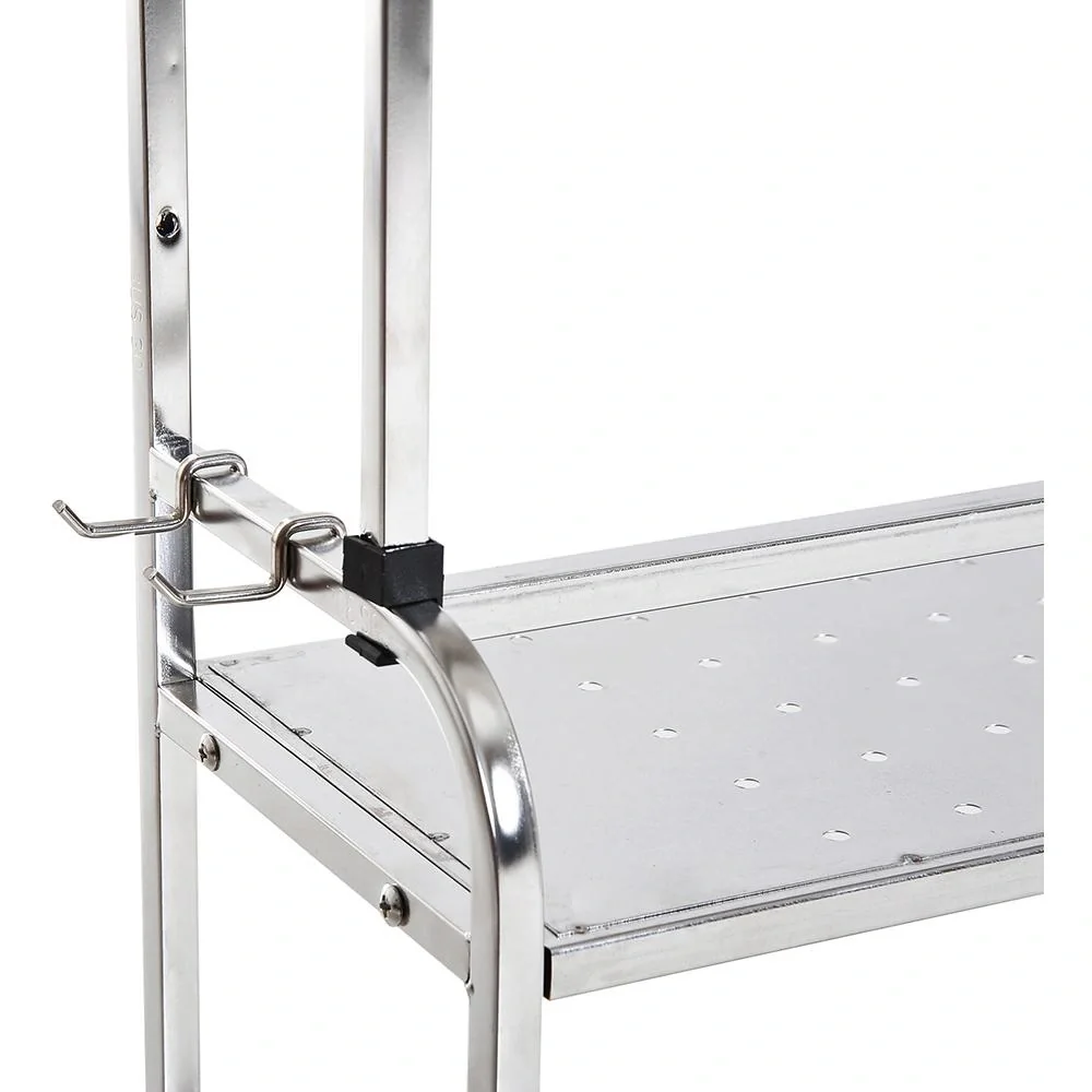 Küchenregal Standregal 3 Ablagen mit 6 Haken Multifunktions Edelstahl Silber L58 x B22 x H59cm - 10
