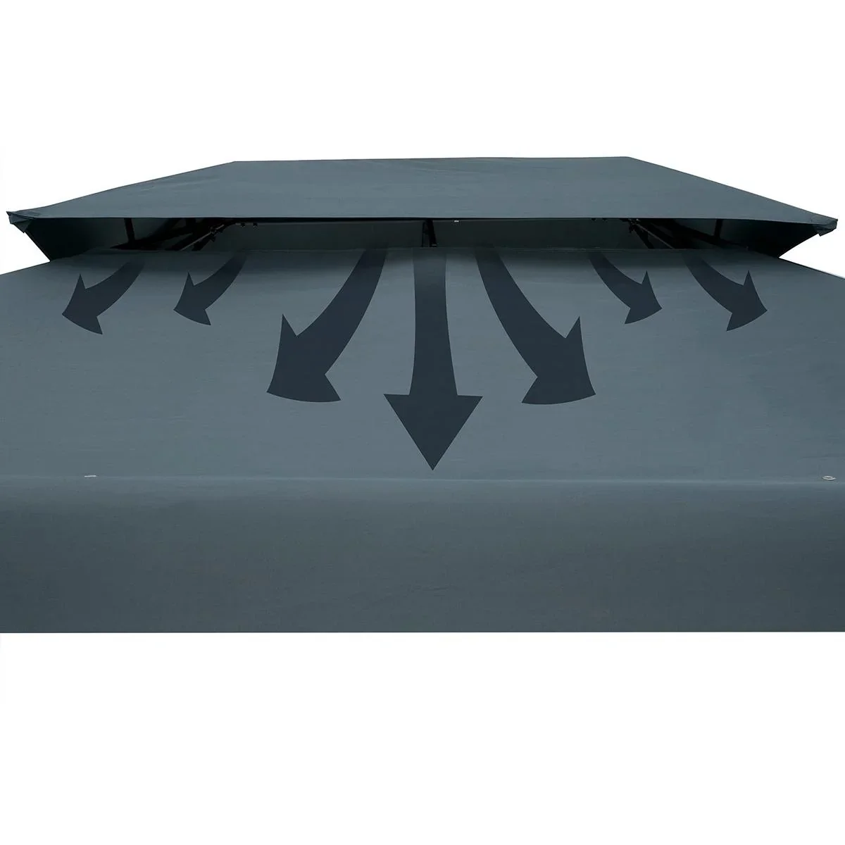 Pavillon/Gartenpavillon XXL - 3 x 4 x 2,6m - Anthrazit/Grau - 8