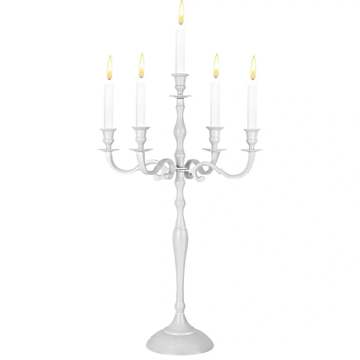 Kerzenleuchter Weißaluminium vernickelt 60cm 5-armig - 1