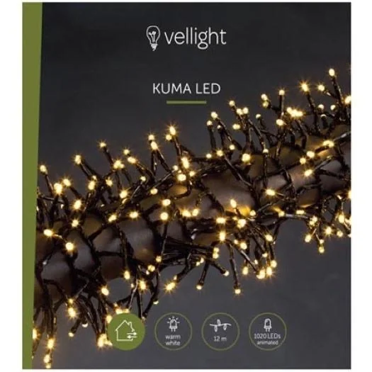 Vellight Weihnachtsbeleuchtung - 12m - 1020 LEDs - Warmweiß - Innen & Außen - 8