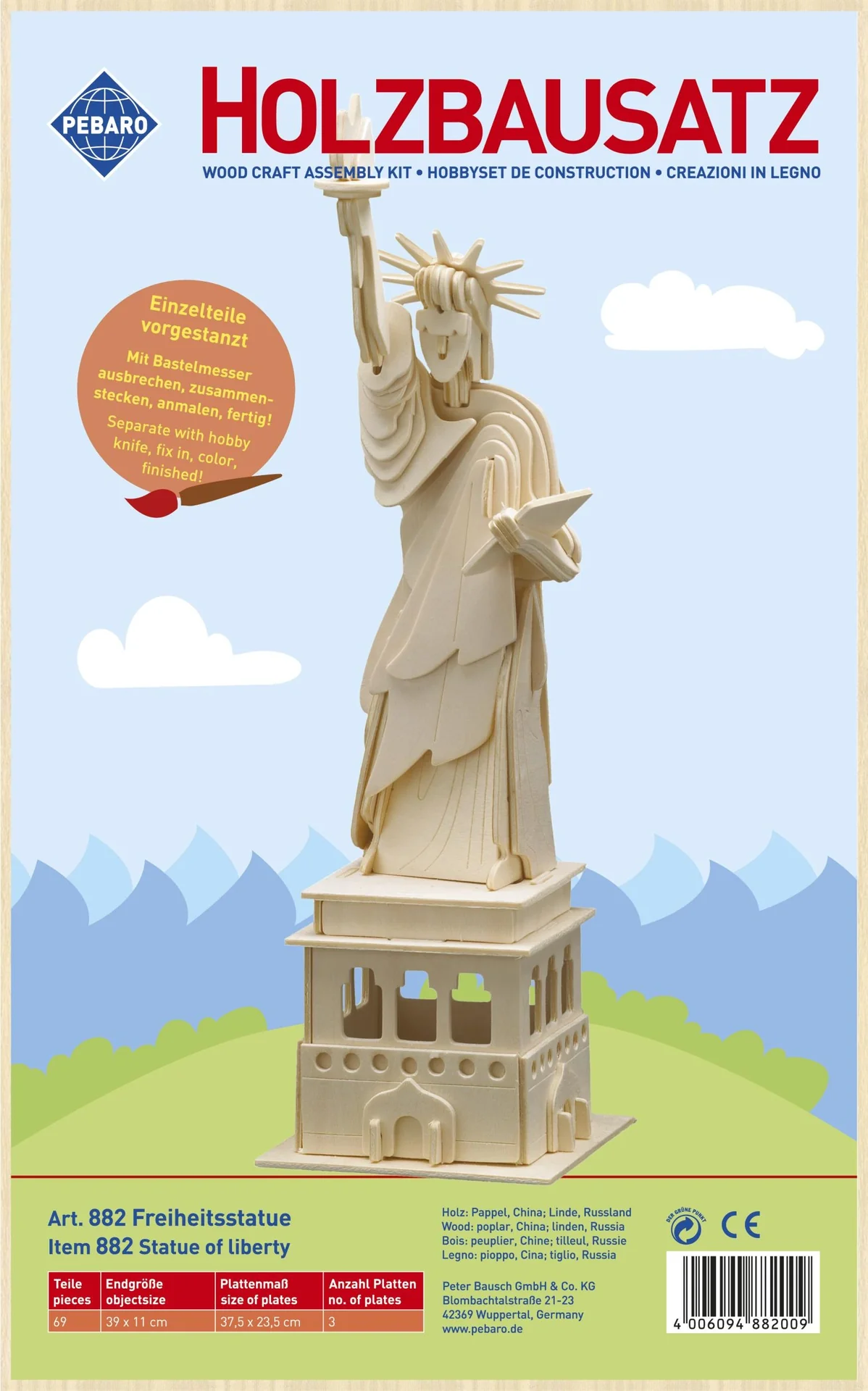Holzbausatz "Freiheitsstatue", 39 x 11 cm - 2