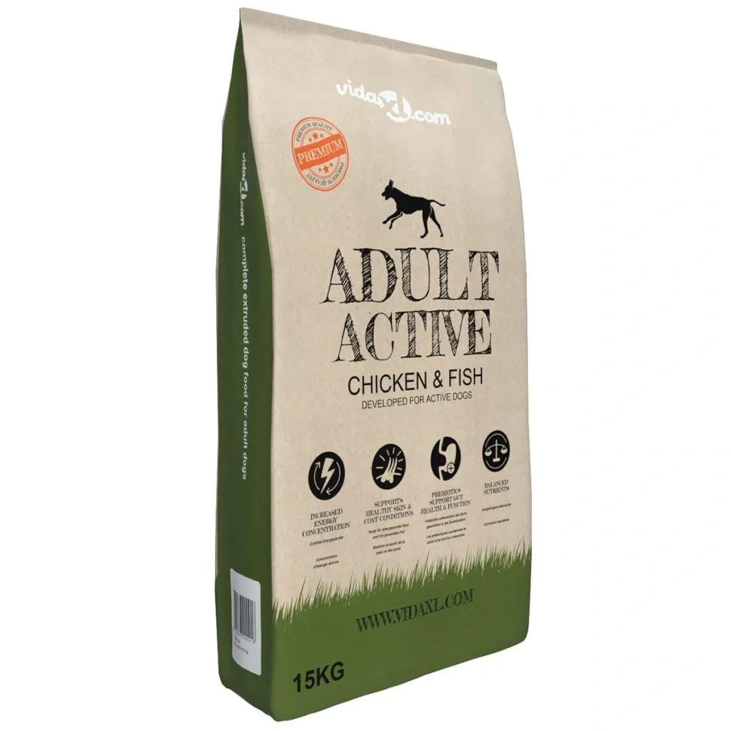 Premium-Hundefutter trocken Adult Active Huhn & Fisch 15kg - 1