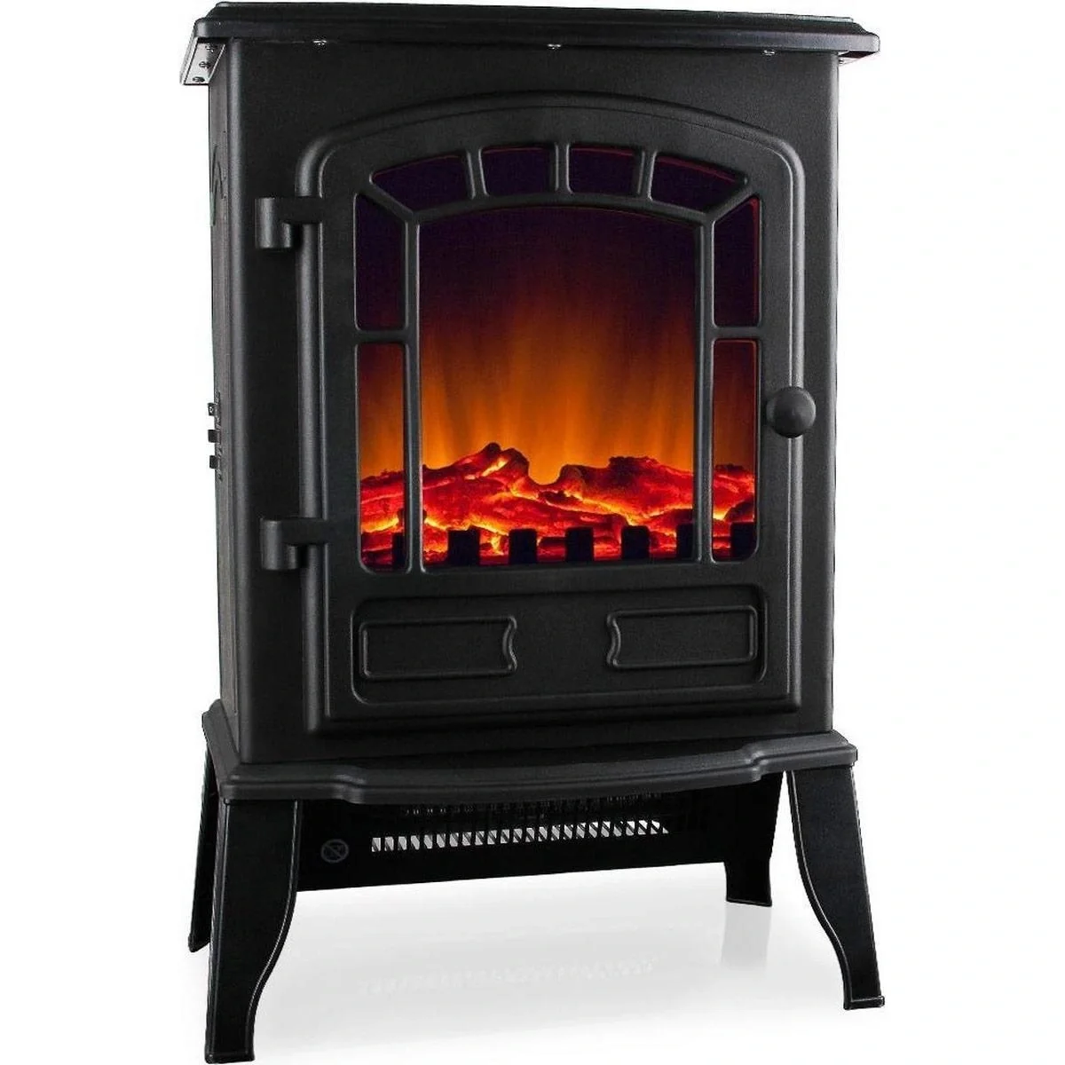 Elektrischer Kamin mit offenem Flammeneffekt 2000 Watt - Schwarz - 10