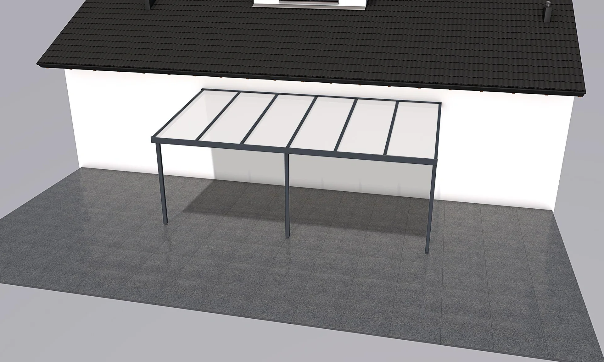 Terrassendach Premium, anthrazit, 6110 x 3060 mm - Klima blue - 2