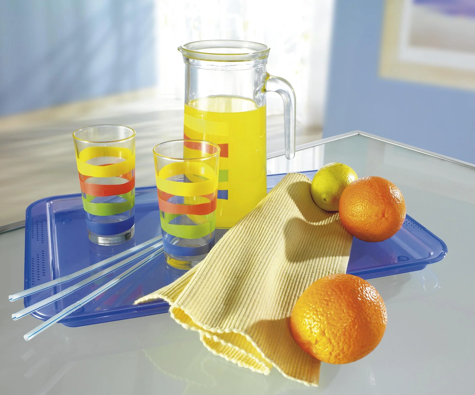 Servier-Tablett, Blau/ Transparent - 4