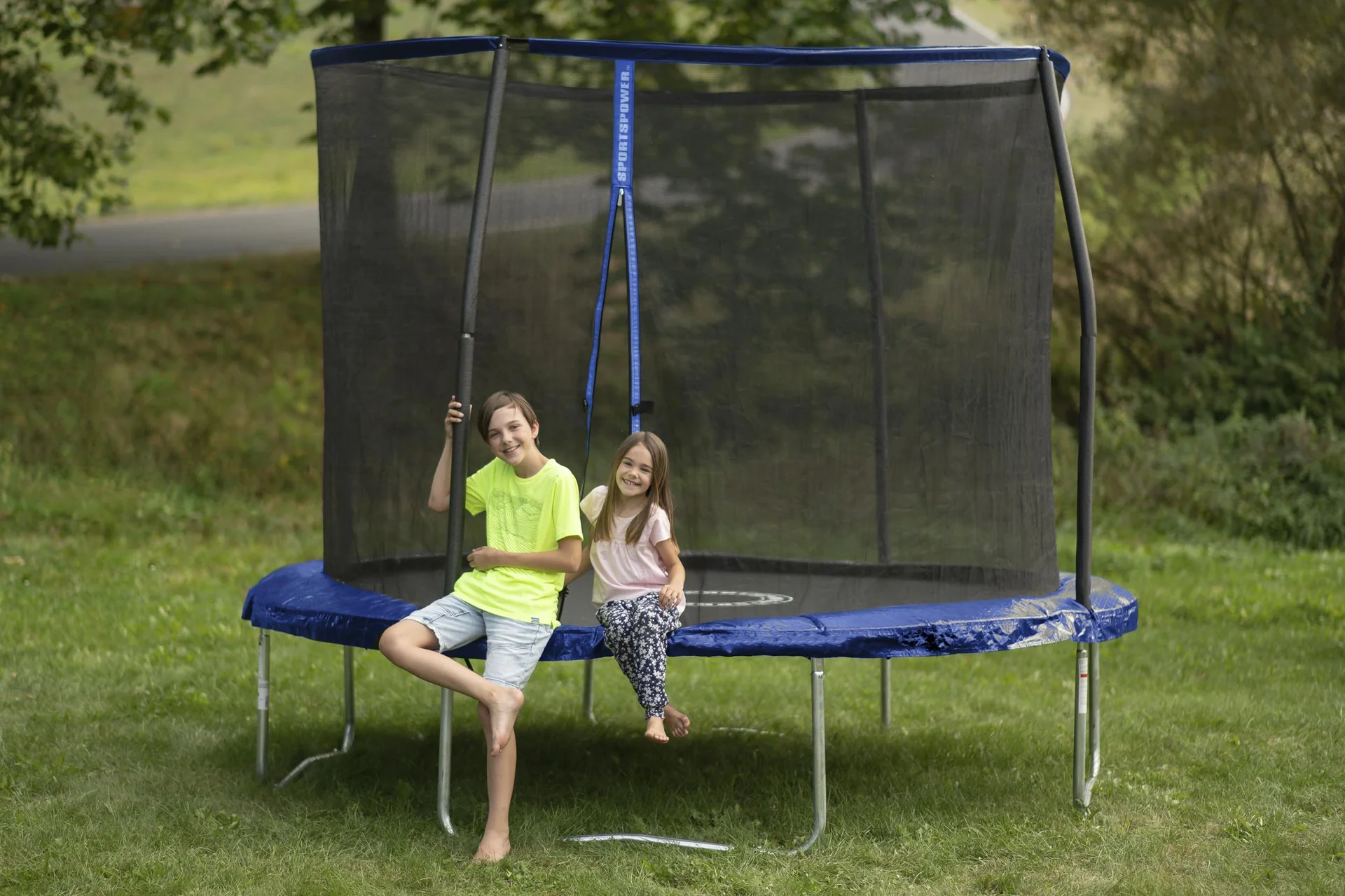 Trampolin Ø305 cm blau - 7