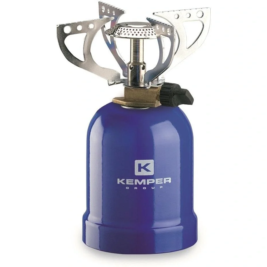 Gaskocher mit 4 Stützen 2050W Blau mit Gasflaschenbehälter - 3