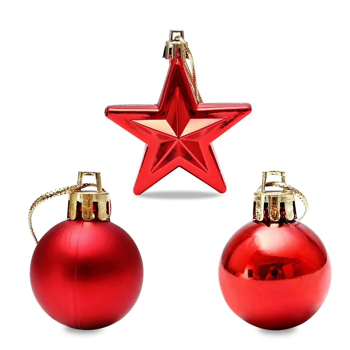 Christbaumschmuck - Christbaumschmuck rot 66 Stück. - 5