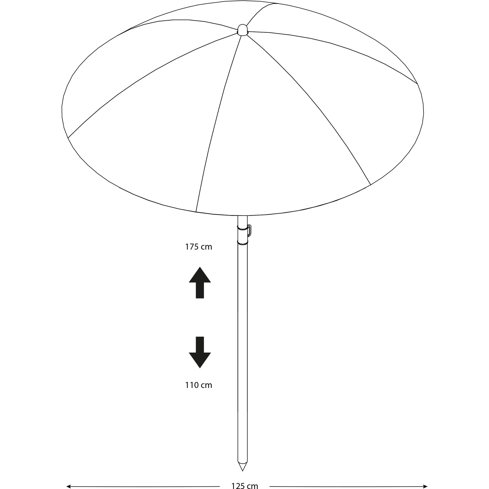 Regenschirm Ø125 cm - Grau/blau - 6
