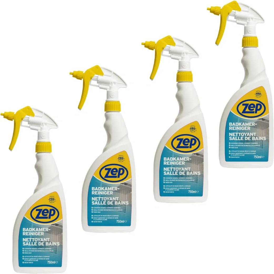 ZEP Badreiniger - 750 ml x 4 Stück - Verbraucherpackung - 1