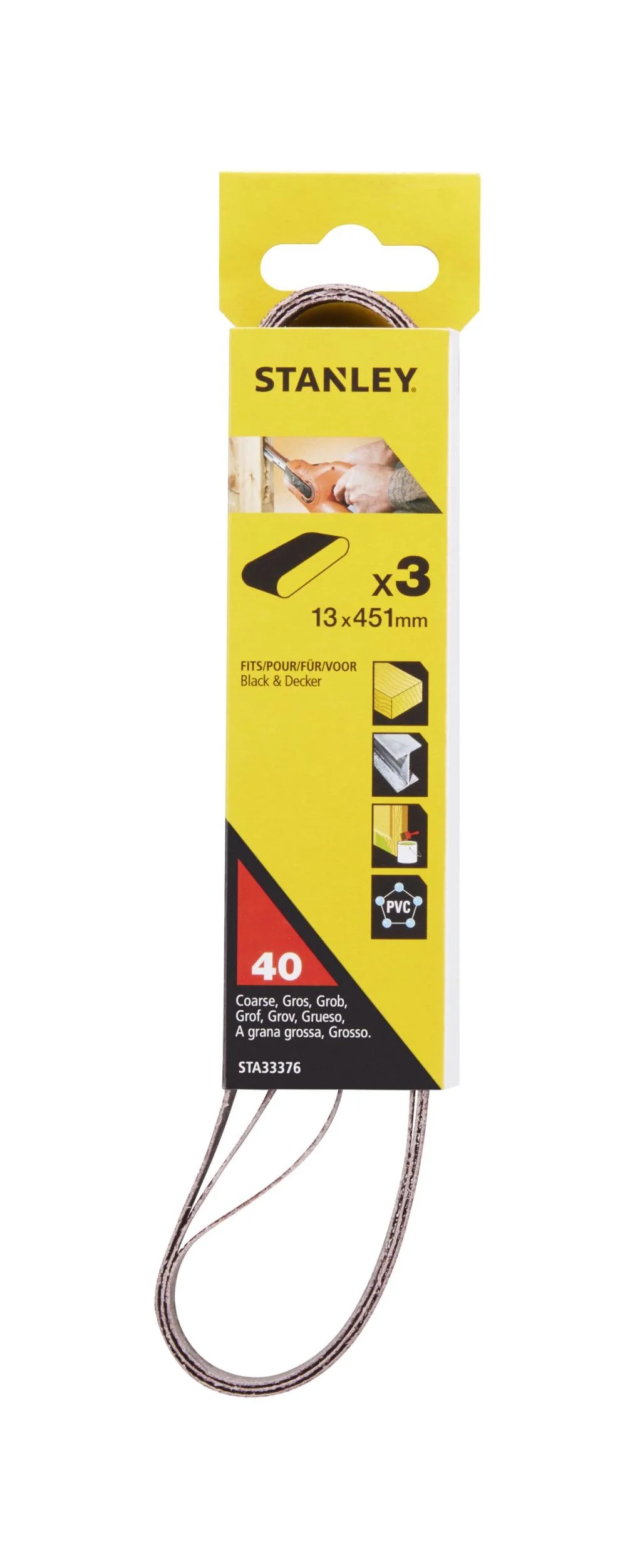 Schleifbänder K40, 13 x 455 mm, 3er Set - 4