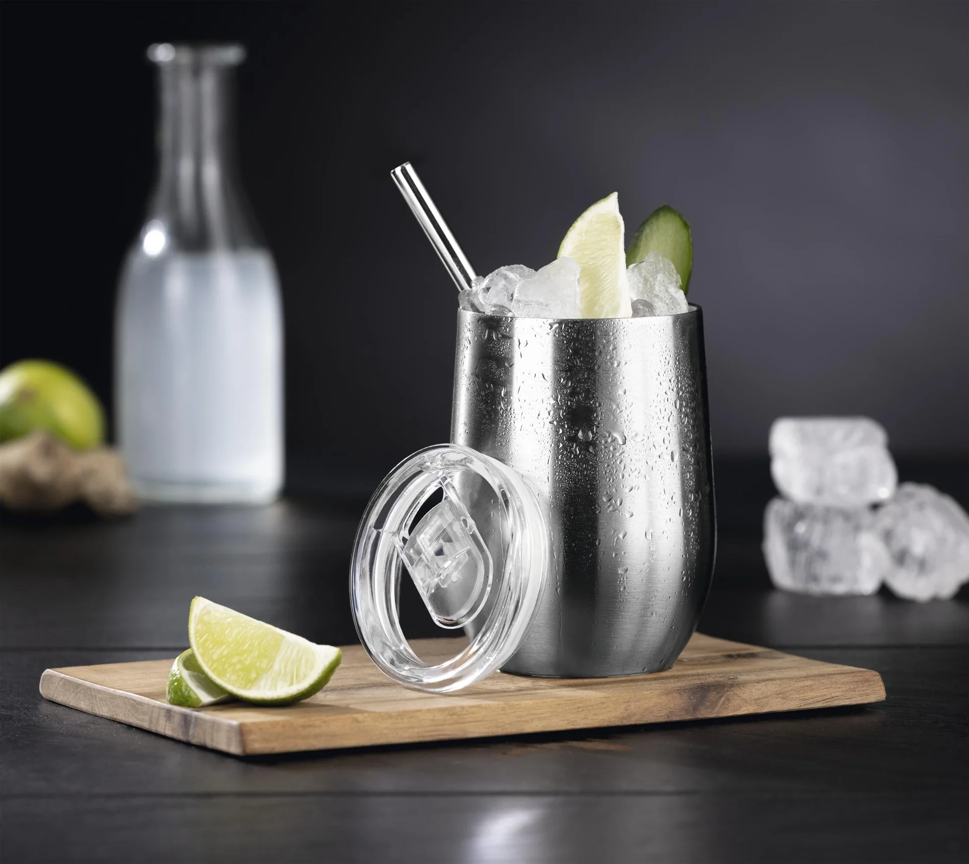 Thermo Getränkebecher aus Edelstahl mit Edelstahl Trinkhalme und abnehmbaren Deckeln, 6-teilig 350 ml - 9