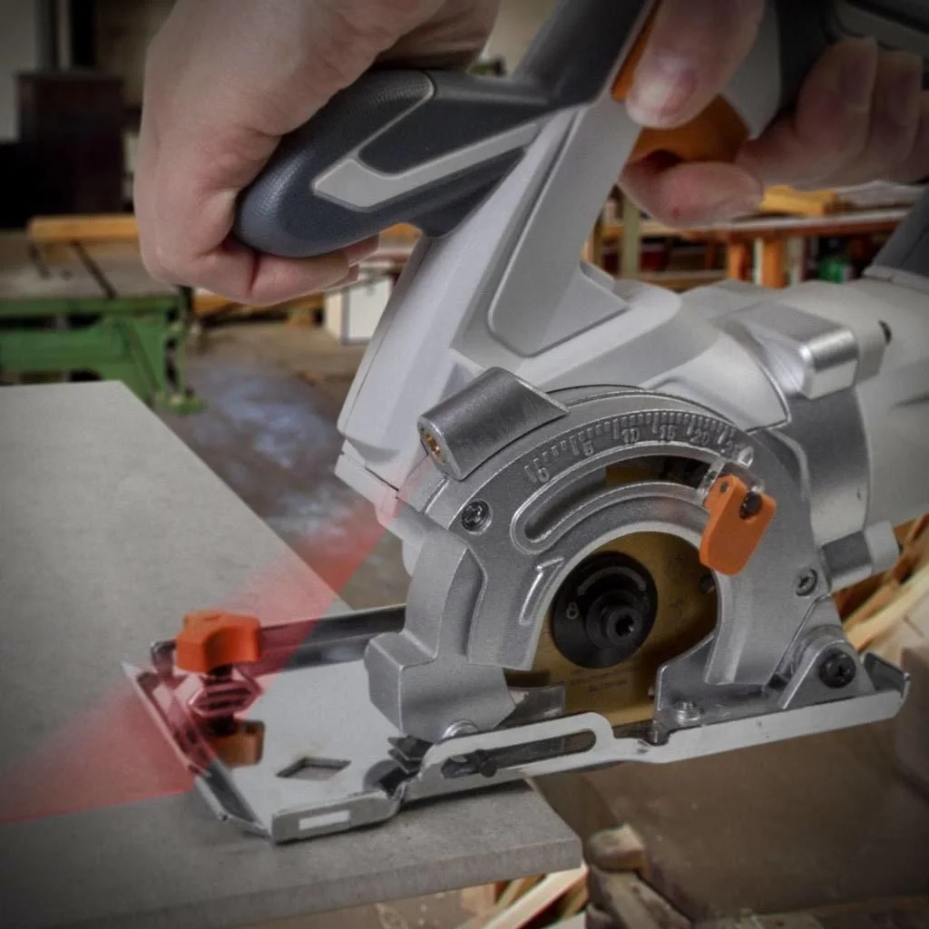 THOR Kompakt-Multimaterialkreissäge 710 Watt inkl. Sägeführung & zusätzlichem Sägeblatt - 4