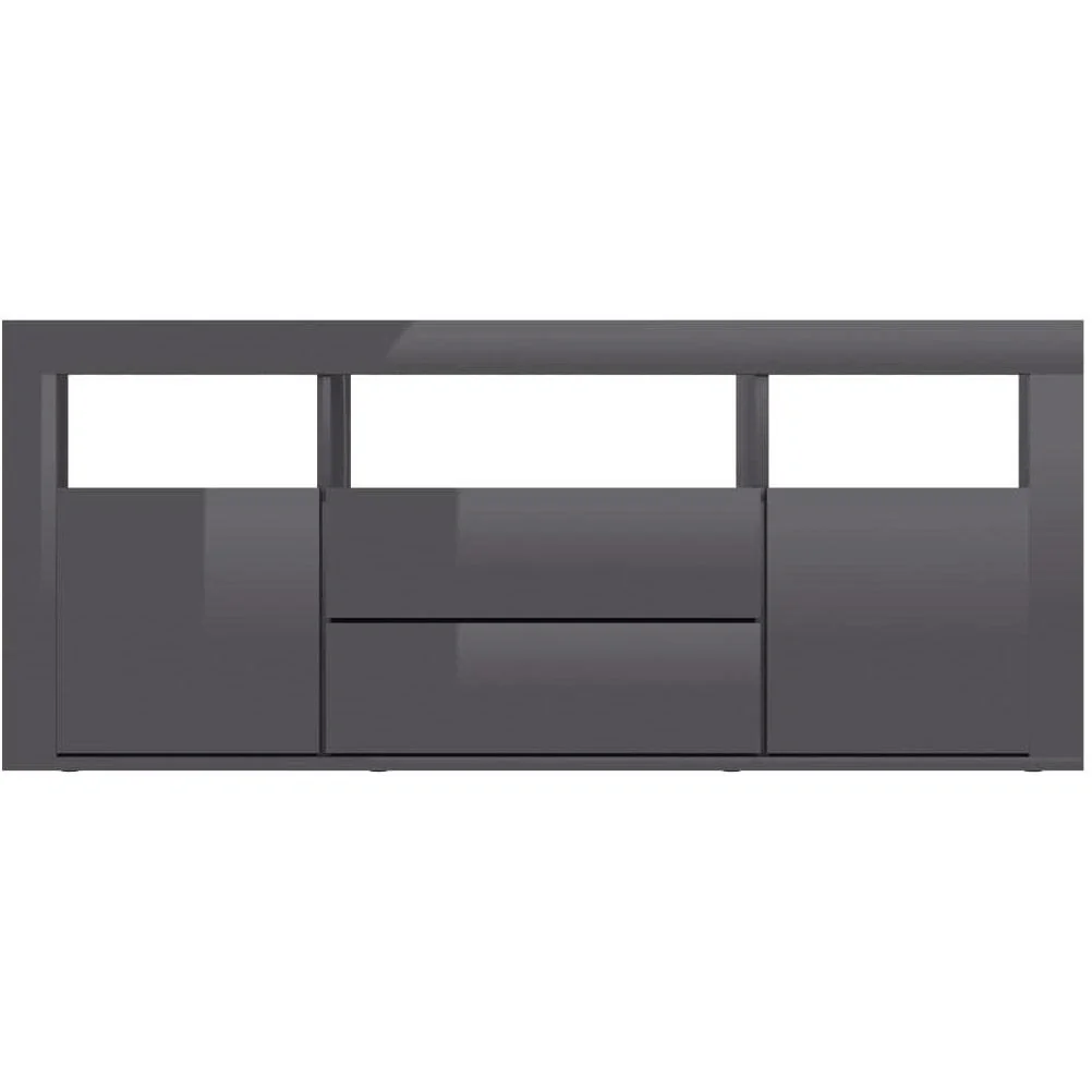 TV-Schrank 120x30x50 cm Spanplatte hochglänzend grau - 6