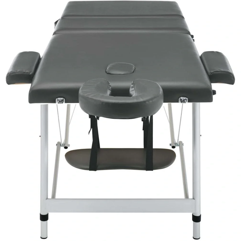 Massageliege 3 Zonen 186x68 cm Aluminiumrahmen anthrazit - 8