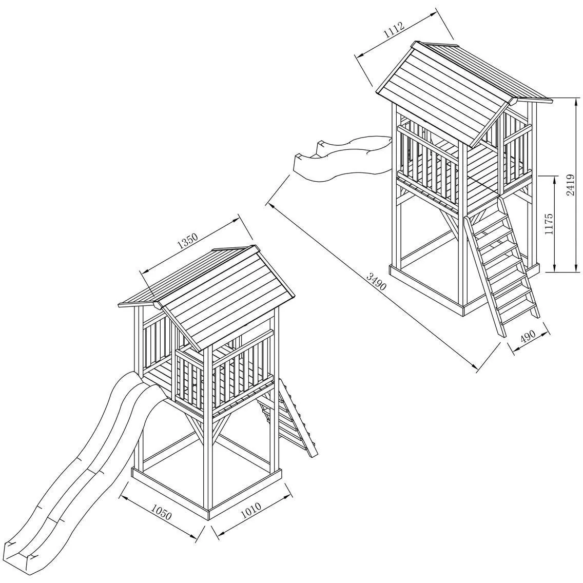 Beach Tower Spielturm - Blaue Rutsche - 6