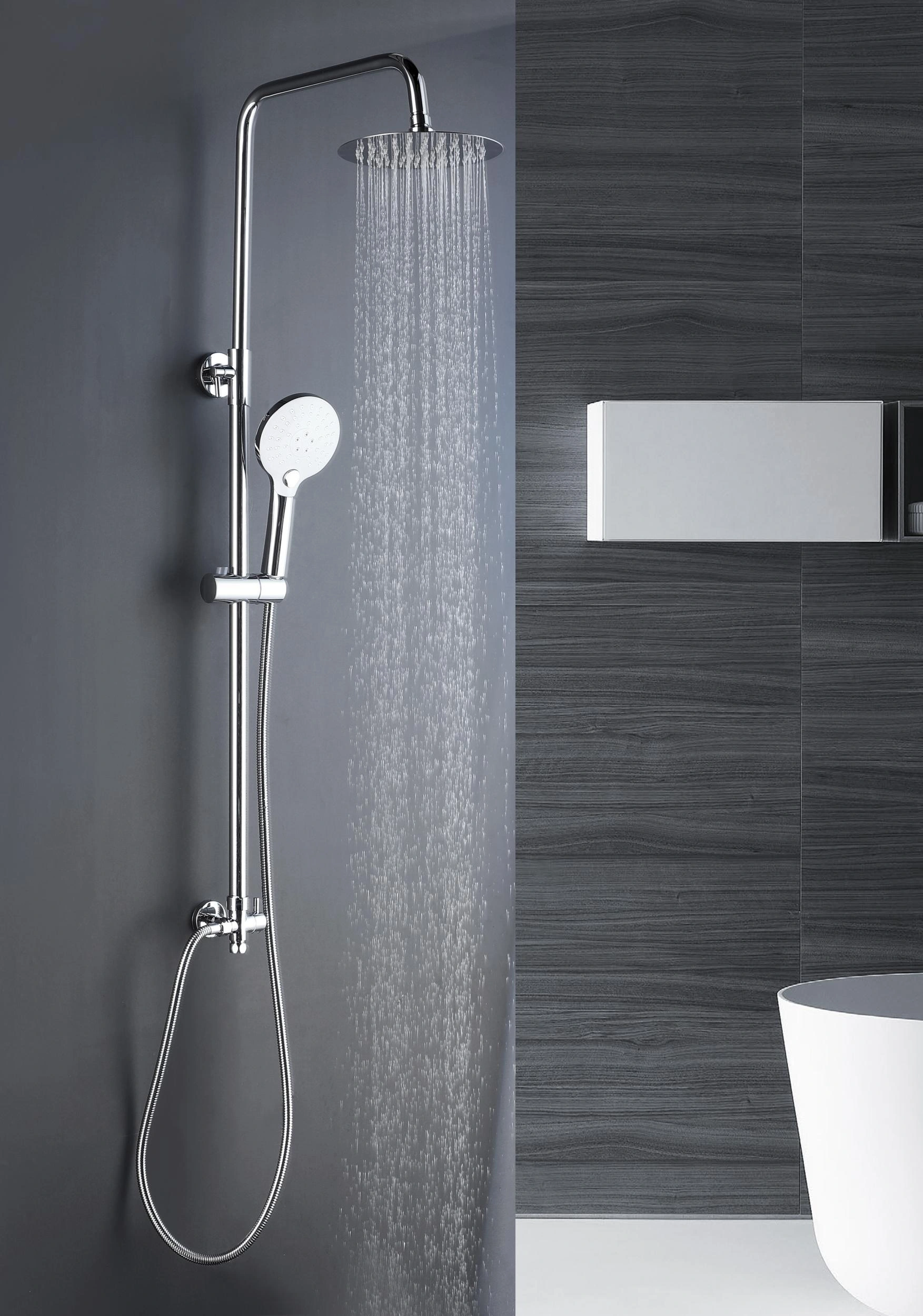 Duschsystem Bayala Round Duschsäule mit Regendusche Ø 20 cm Duschgarnitur Dusch-Set - 9