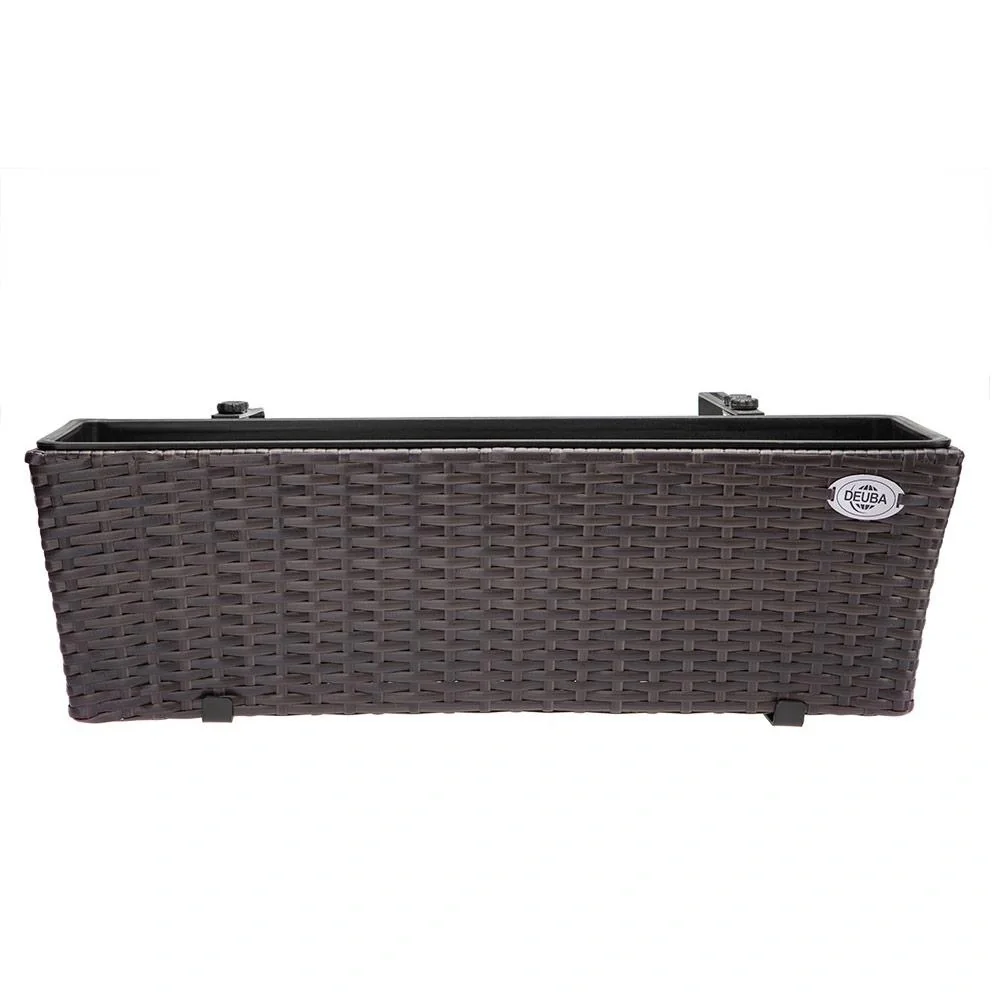 Polyrattan Pflanzgefäß - 2er Set - Braun - 10