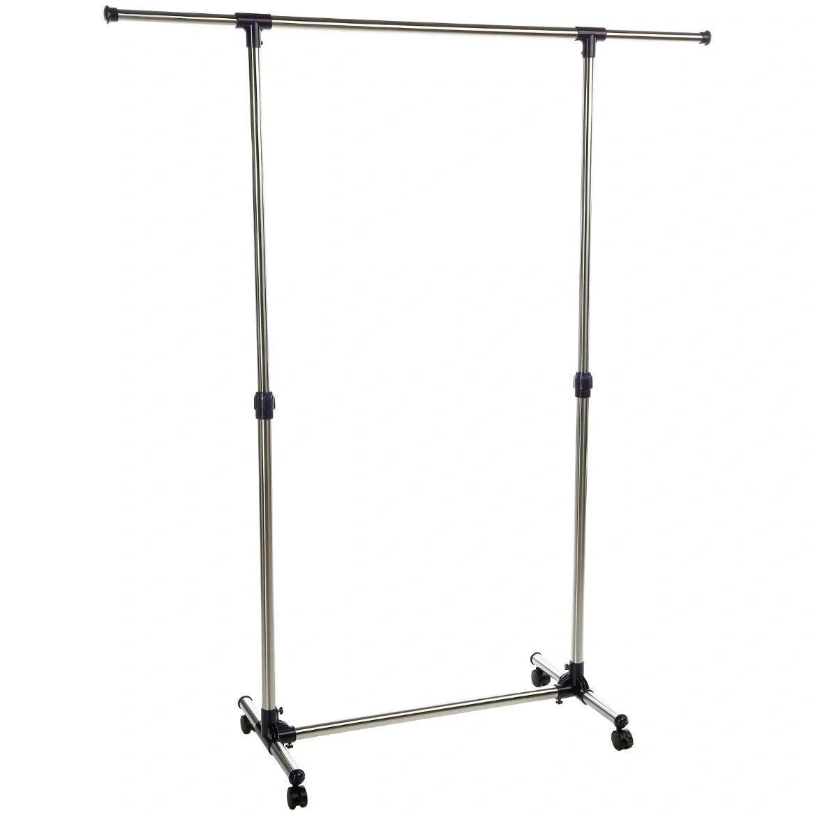 NL Kleiderständer auf Rädern - Edelstahl - 163x42,5x150 cm - 4
