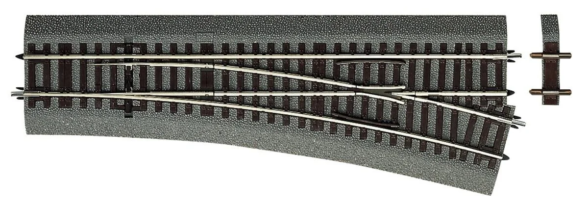 Weiche rechts Wr15 für Handbetrieb, mit Bettung, Länge 230 mm - 1