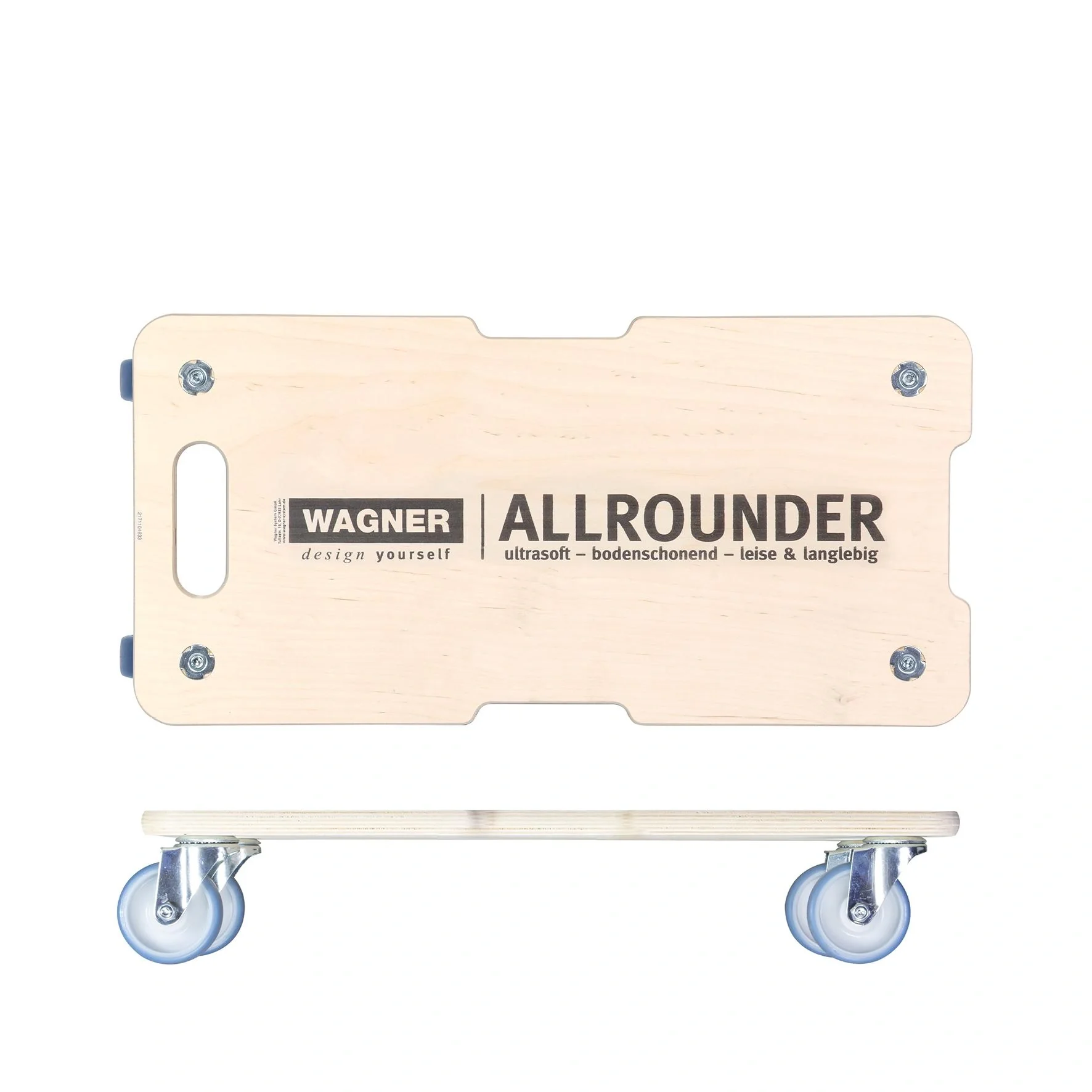 Transporthilfe MM 1325, 59 x 29 x 11 cm, softe Rollen Ø 75 mm, Rollenlager, Multiplex Birke FSC®, Tragkraft 300 kg - 9