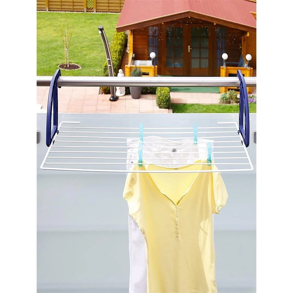 Classic 70 Hänge-Trockengestell / Trockengestell für Balkon - 7m Trockenlänge - Blau/Weiß - 5