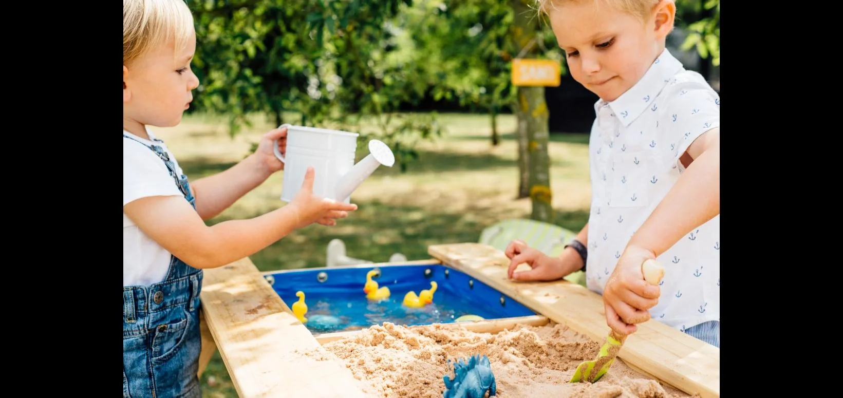 Spiel- und Picknicktisch Surfside, Outdoor-Spieltisch für Kinder aus Holz, Sand-, Wasser- und Picknicktisch, natur - 5