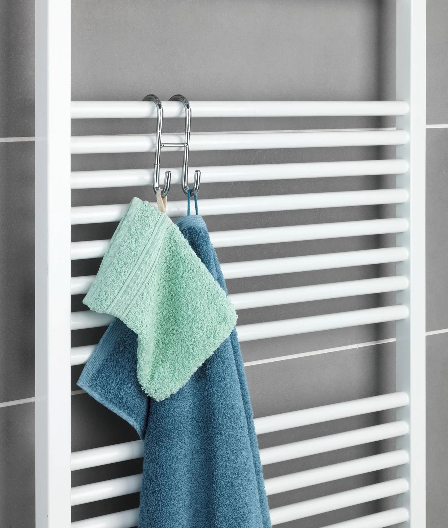 Rundheizkörper-Haken "Duo", Edelstahl, Silberfarben - 6