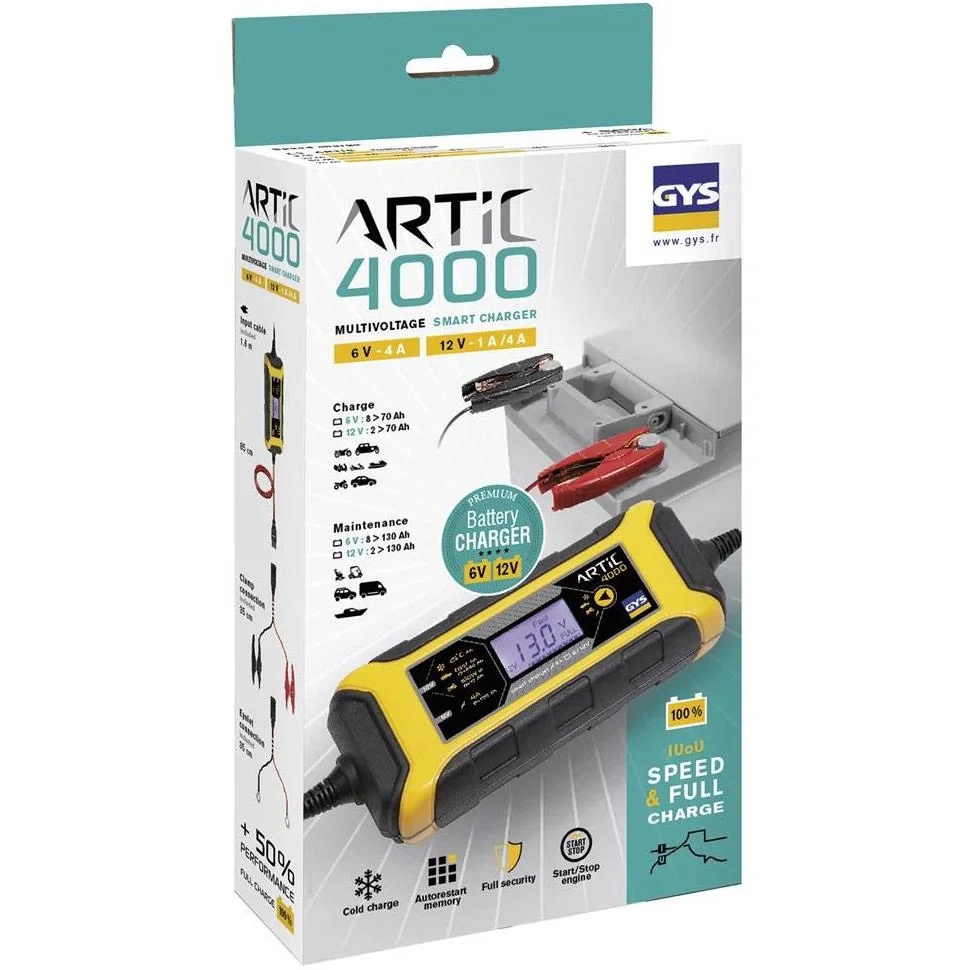 Batterieladegerät Artic 4000 - 4A - 240V - 4 Ladegeschwindigkeiten - 3