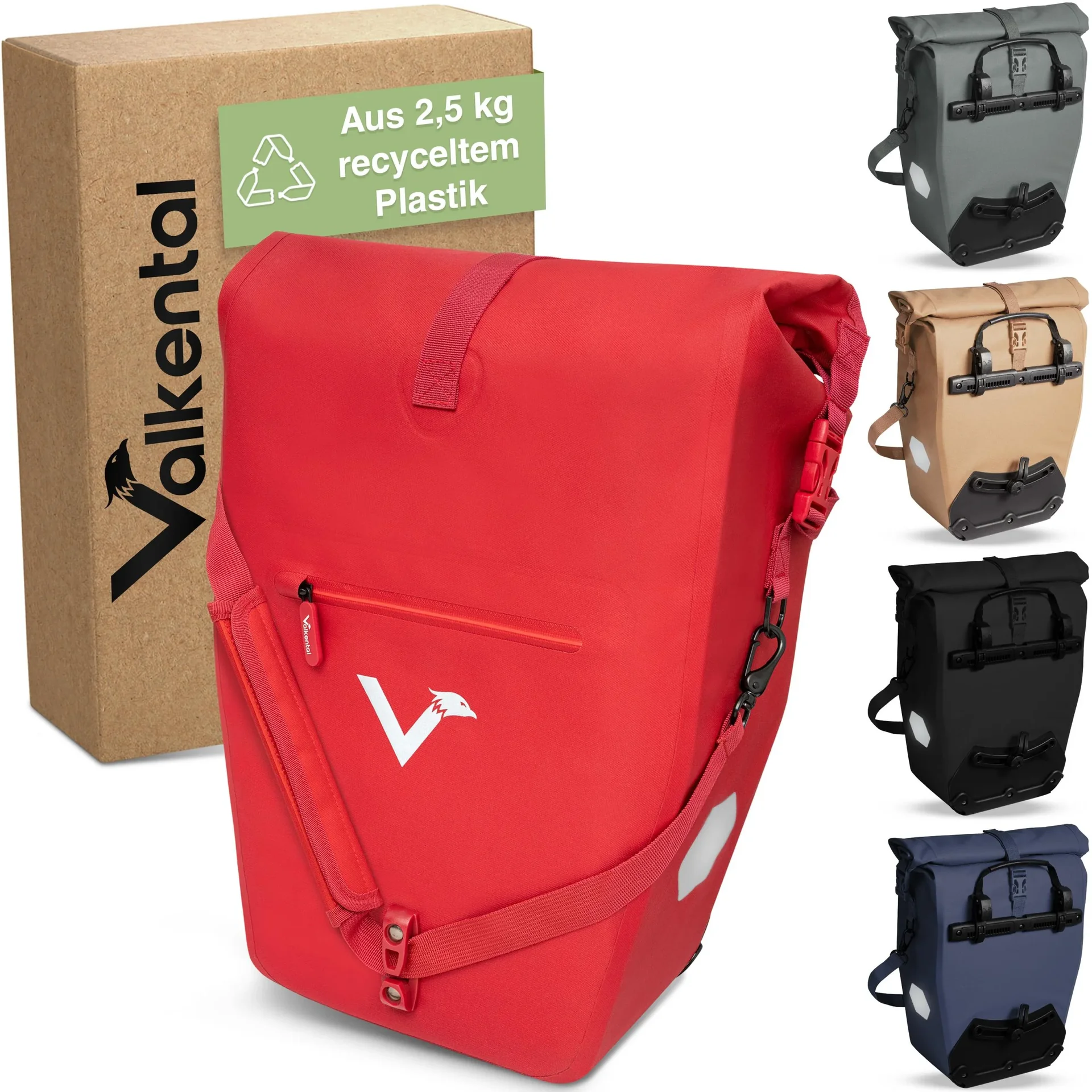 ValkOcean Gepäckträgertasche, Rot - 5