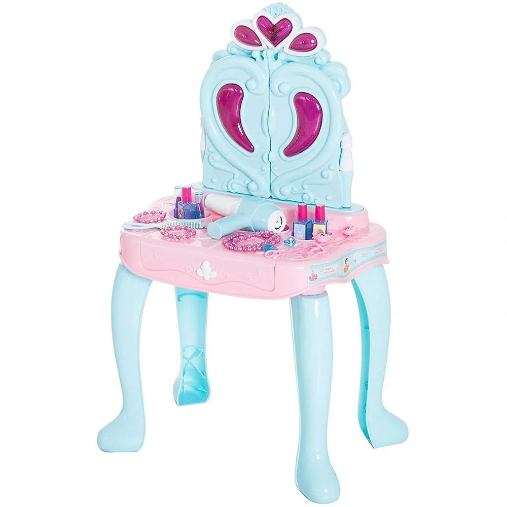 Schminktisch Kinder Frisiertisch Musik und Licht Hellgrün+Rosa - 4