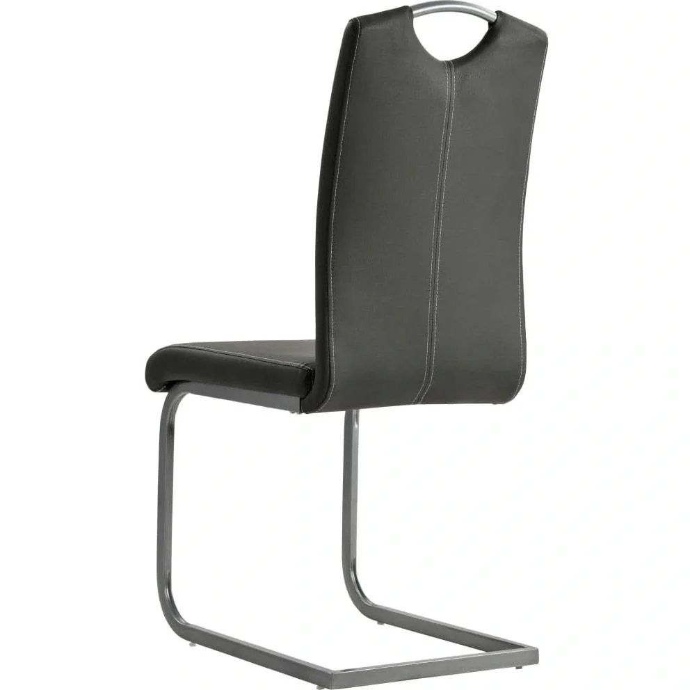 Esszimmerstühle 2-Sitzer Kunstleder grau - 1