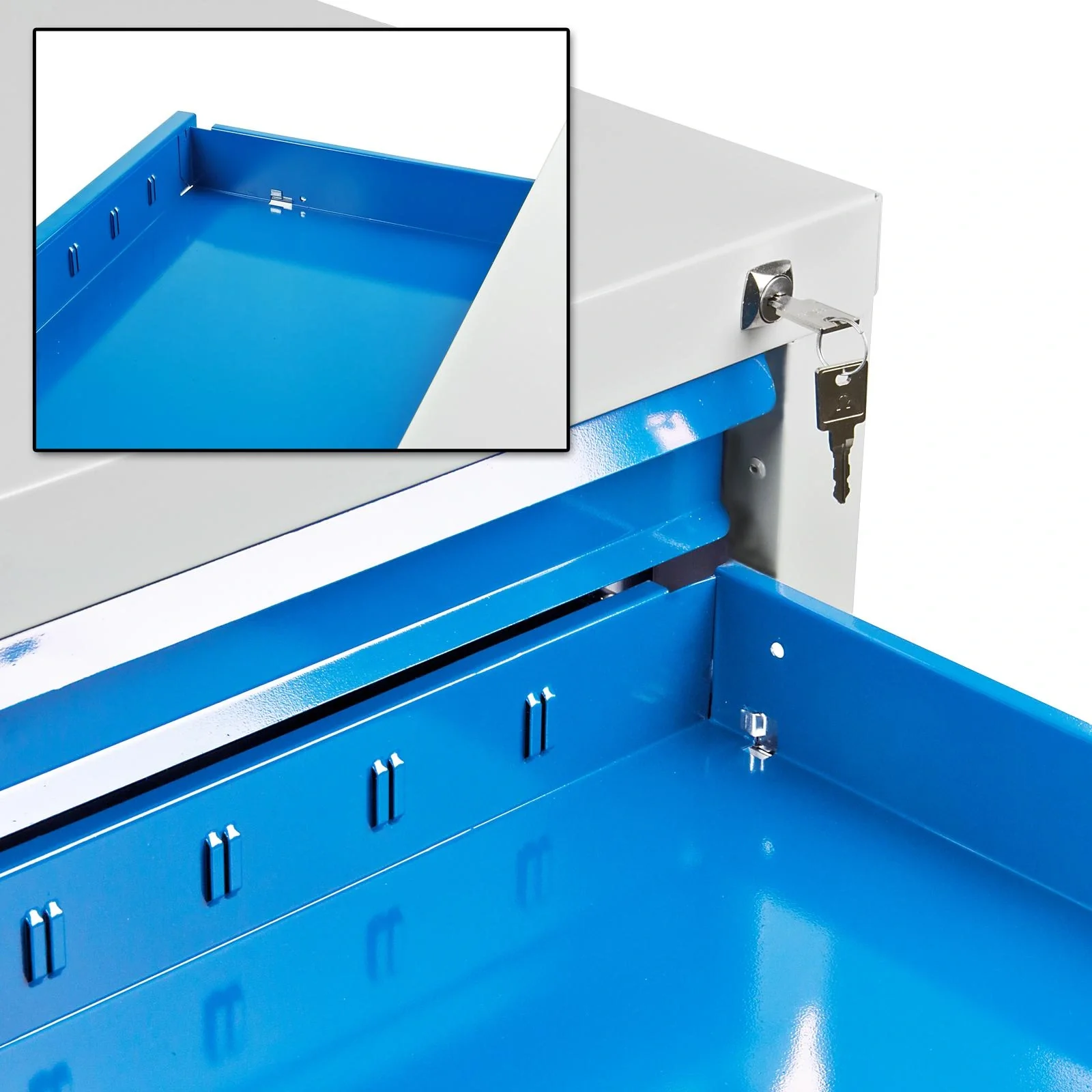 Schubladenschrank / Werkzeugschrank mammut, 6 Schubladen, RAL 7035 / 5012 - 6