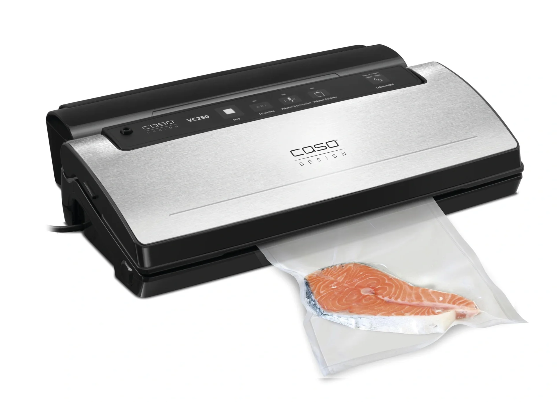 Vakuumierer Edelstahl VC250, 120 Watt, GRATIS dazu 2 Profi Rollen und Vakuumierschlauch für Behälter - 6