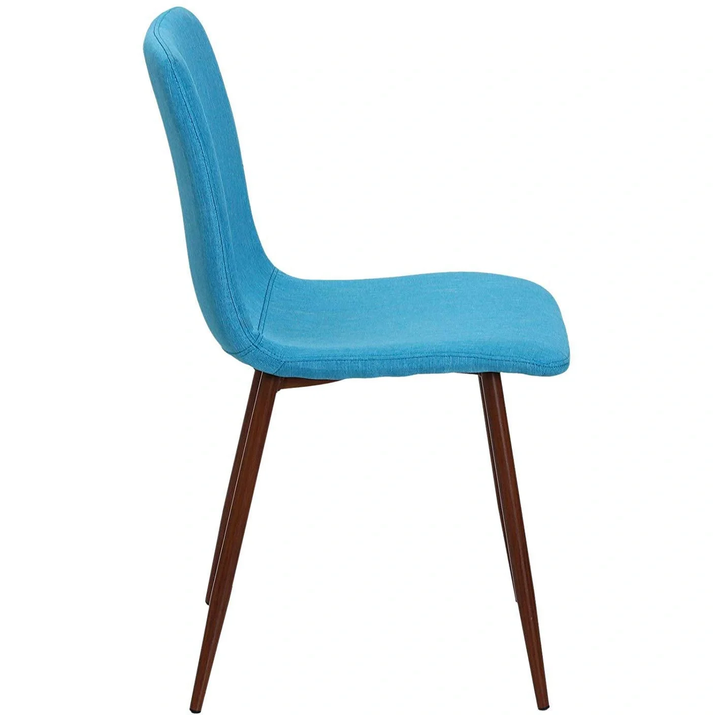 2er-Set Esszimmerstuhl Küchenstuhl Polsterstuhl Wohnzimmerstuhl Leinenbezug Metallfuß Blau 43 x 56,5 x 85 cm - 2