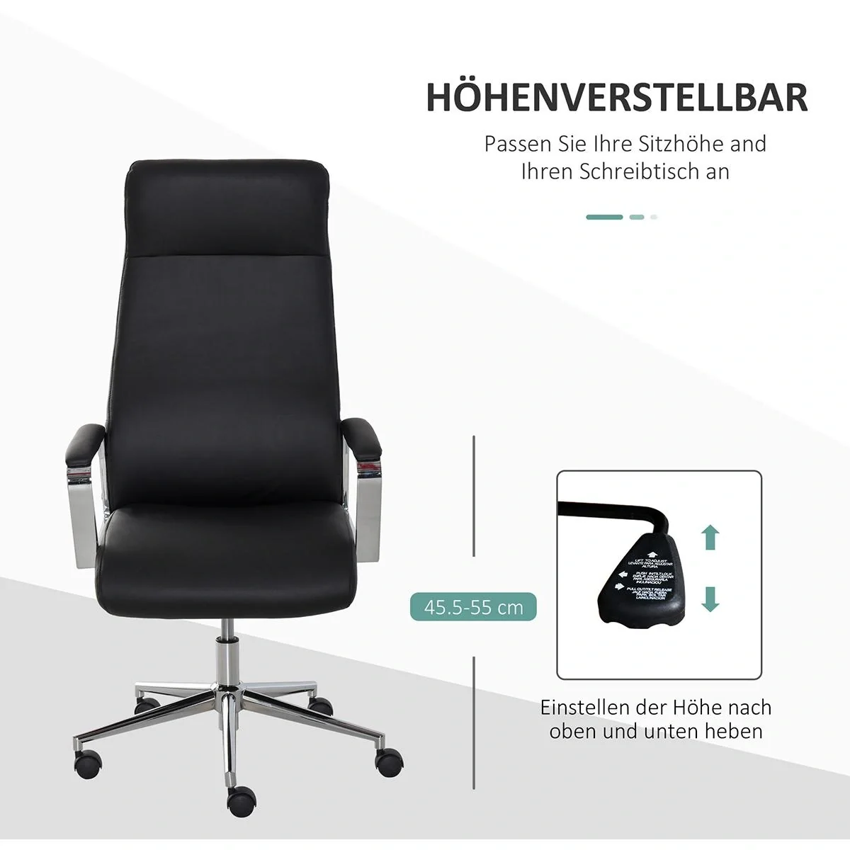 Bürostuhl ergonomisch geformt schwarz - 10