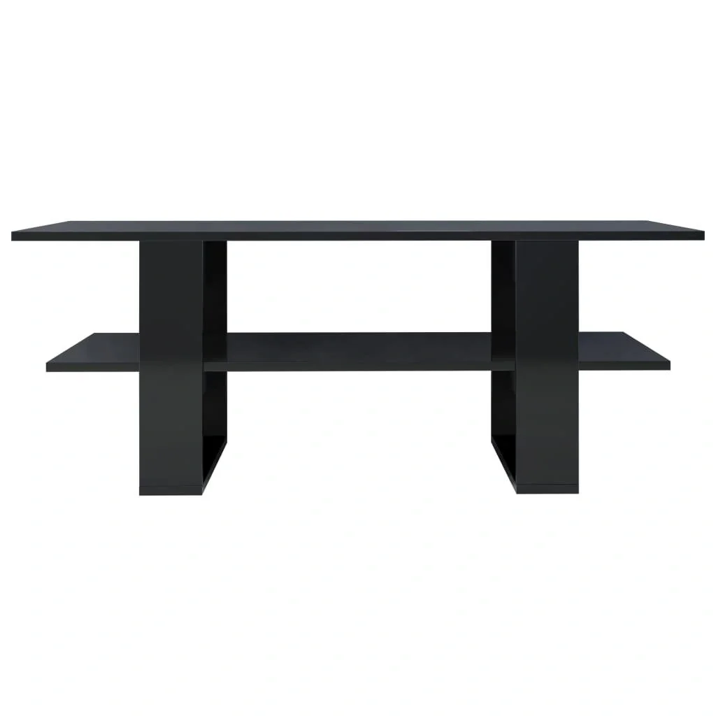 Couchtisch 110x55x42 cm Hochglanz schwarz Spanplatte - 6